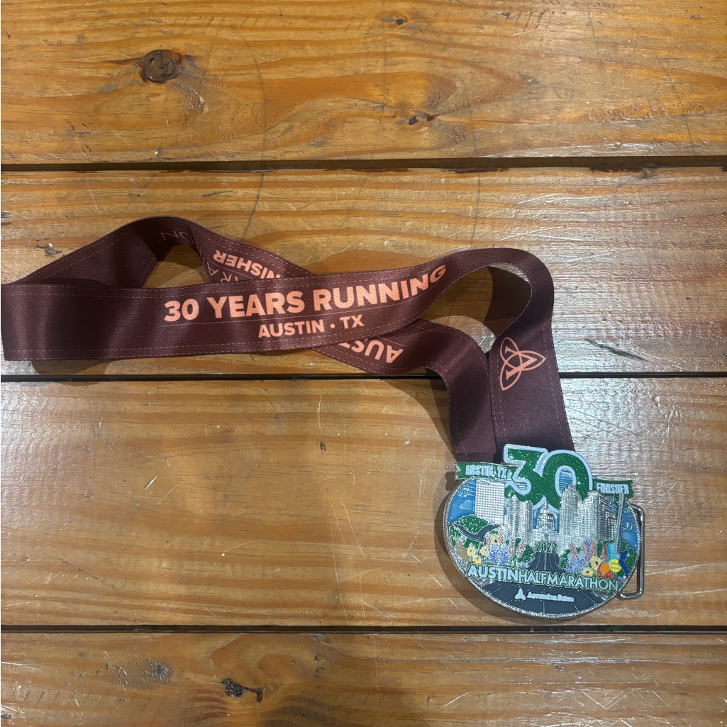 754Austin Half Marathon Belt Buckle Medal